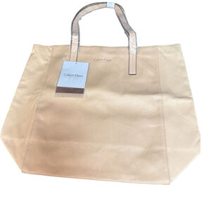 Calvin Klein Fragrance Light Pink Double Handle Beach Travel Tote Bag NIB